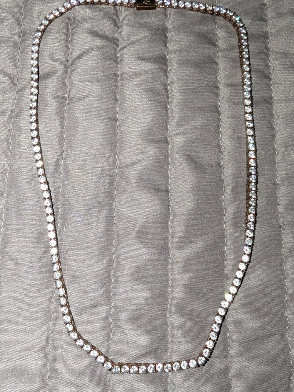 Aporro Rose Gold Iced Out Graduated CZ Tennis Chain Necklace 7186